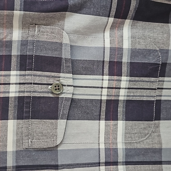 Gap Blue Plaid Long Sleeve Button Down Slim Fit Shirt Size Small - Picture 2 of 7